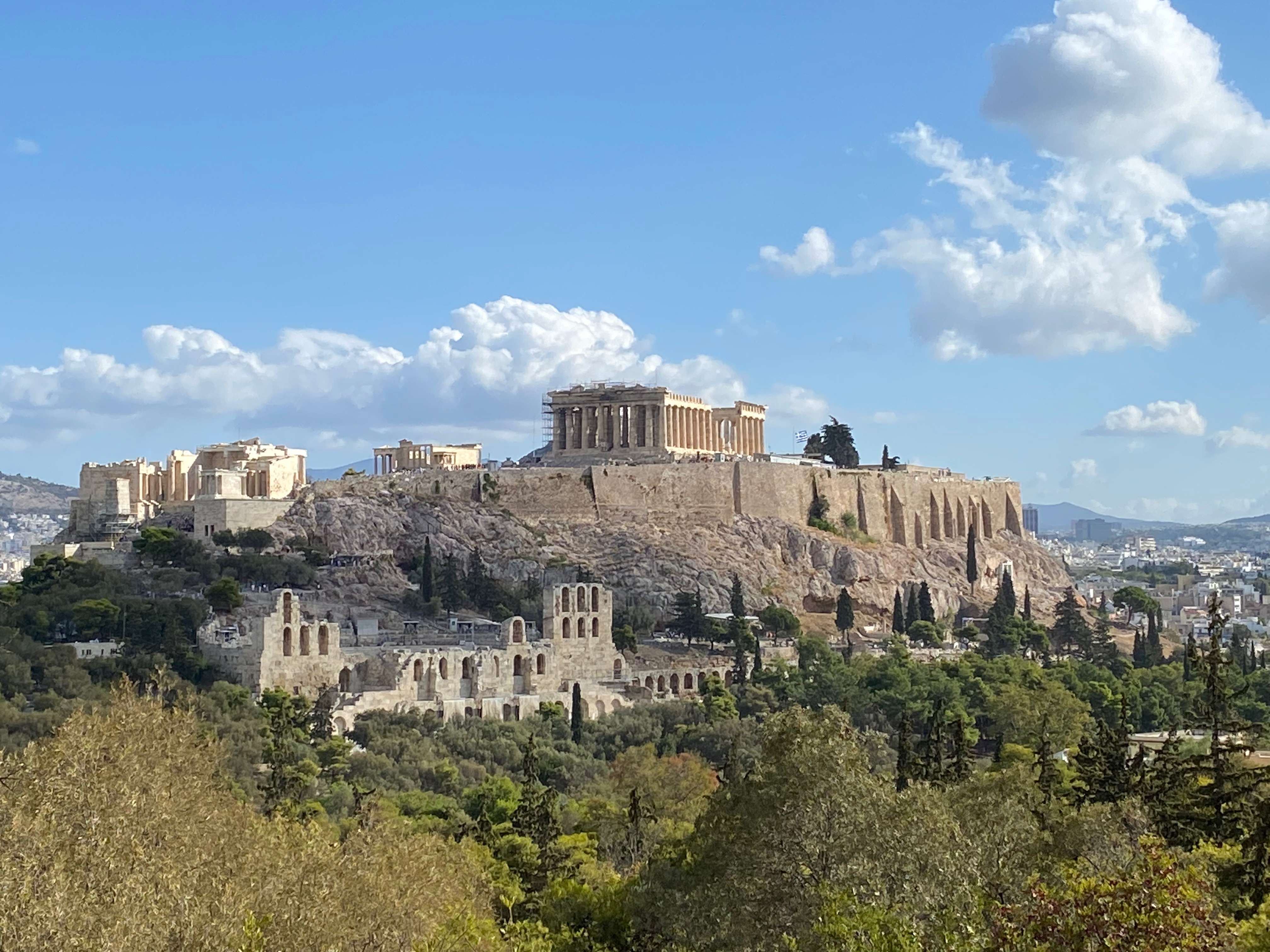 The Acropolis seen from Philopappos Hill in Athens