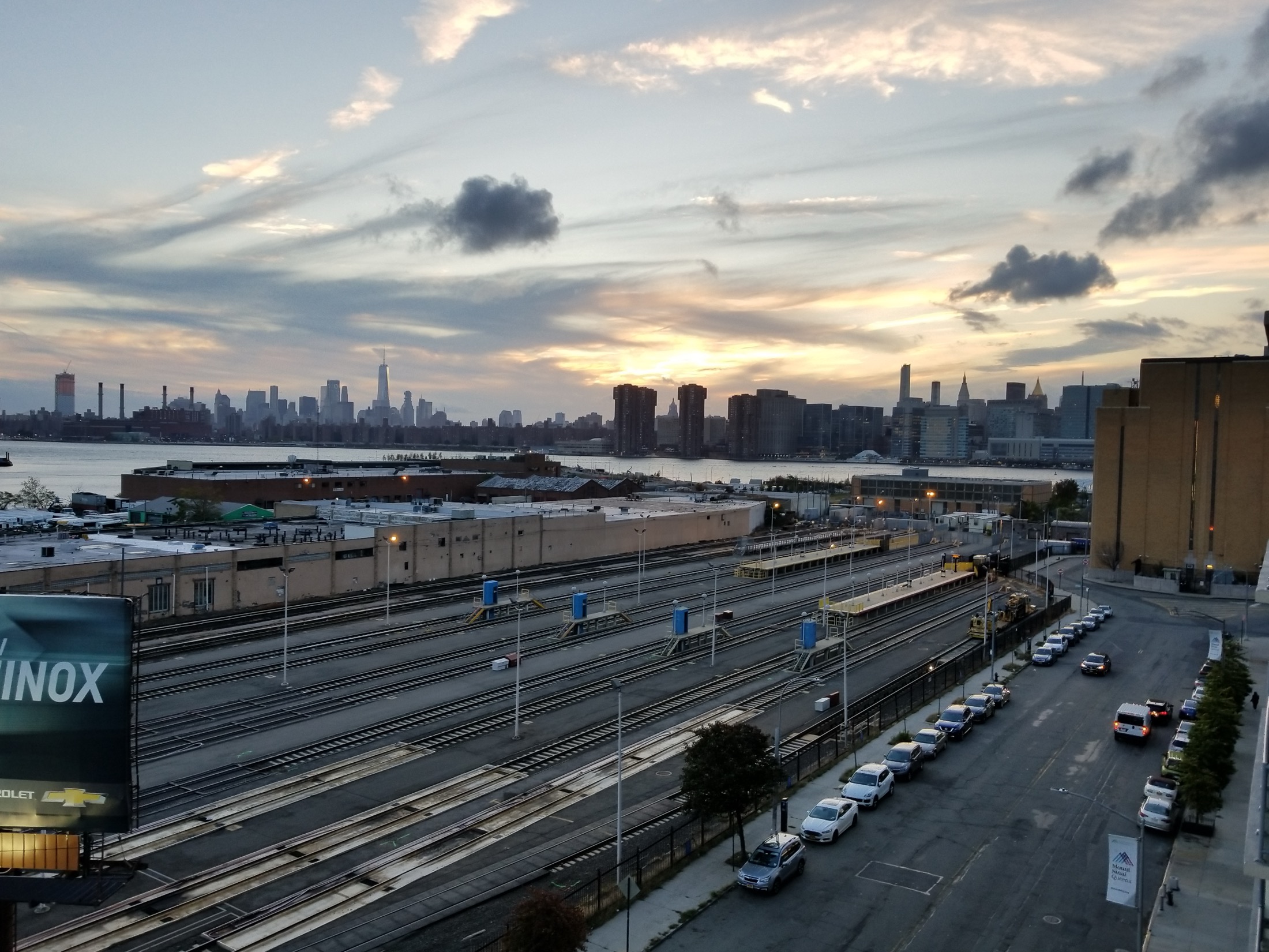 The Manhattan skyline at sunset from Long Island City in Queens