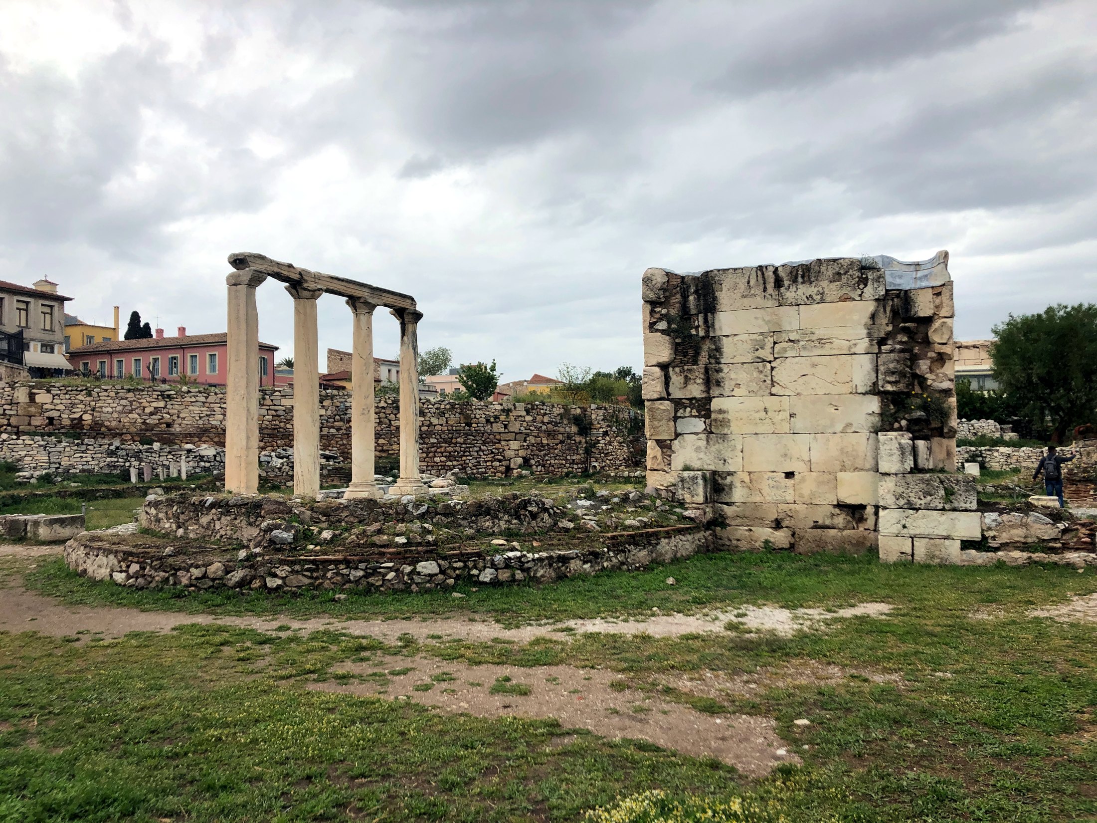 Hadrian's Library ruins near Monastiraki in Athens