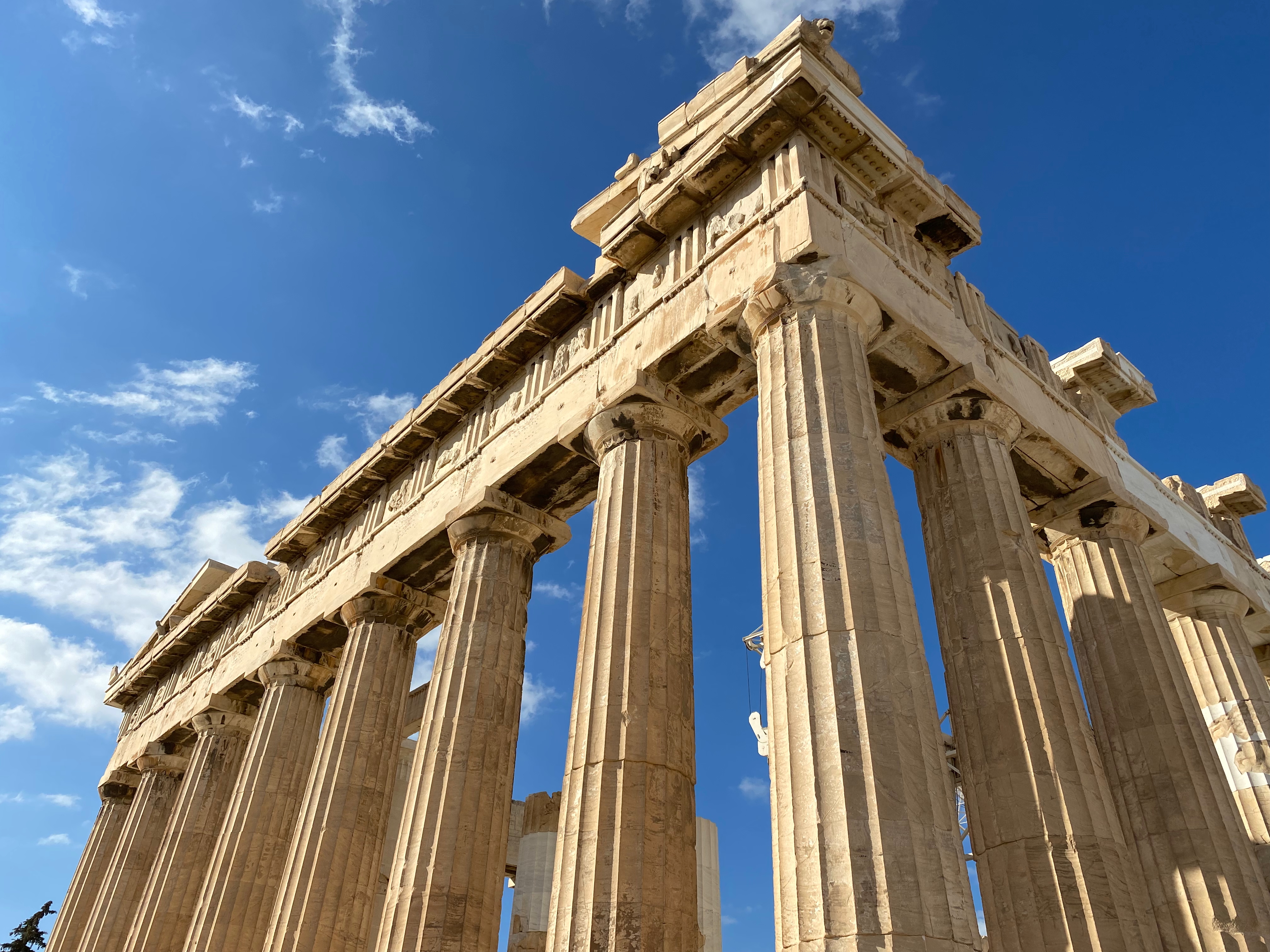 The Parthenon columns on the Acropolis in Athens