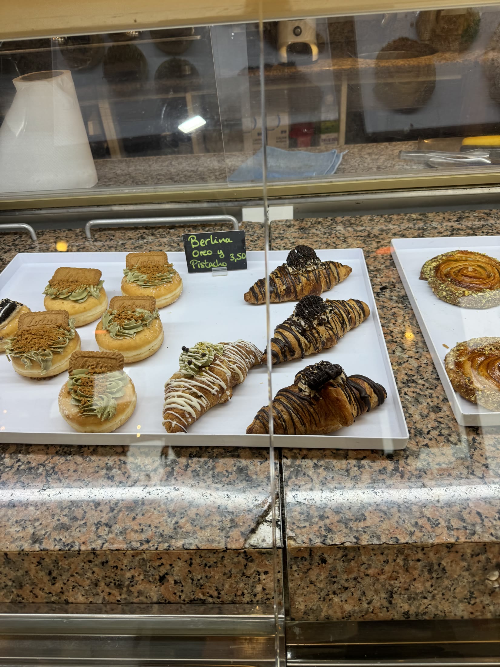 Pastries in a Puerto de la Cruz bakery case