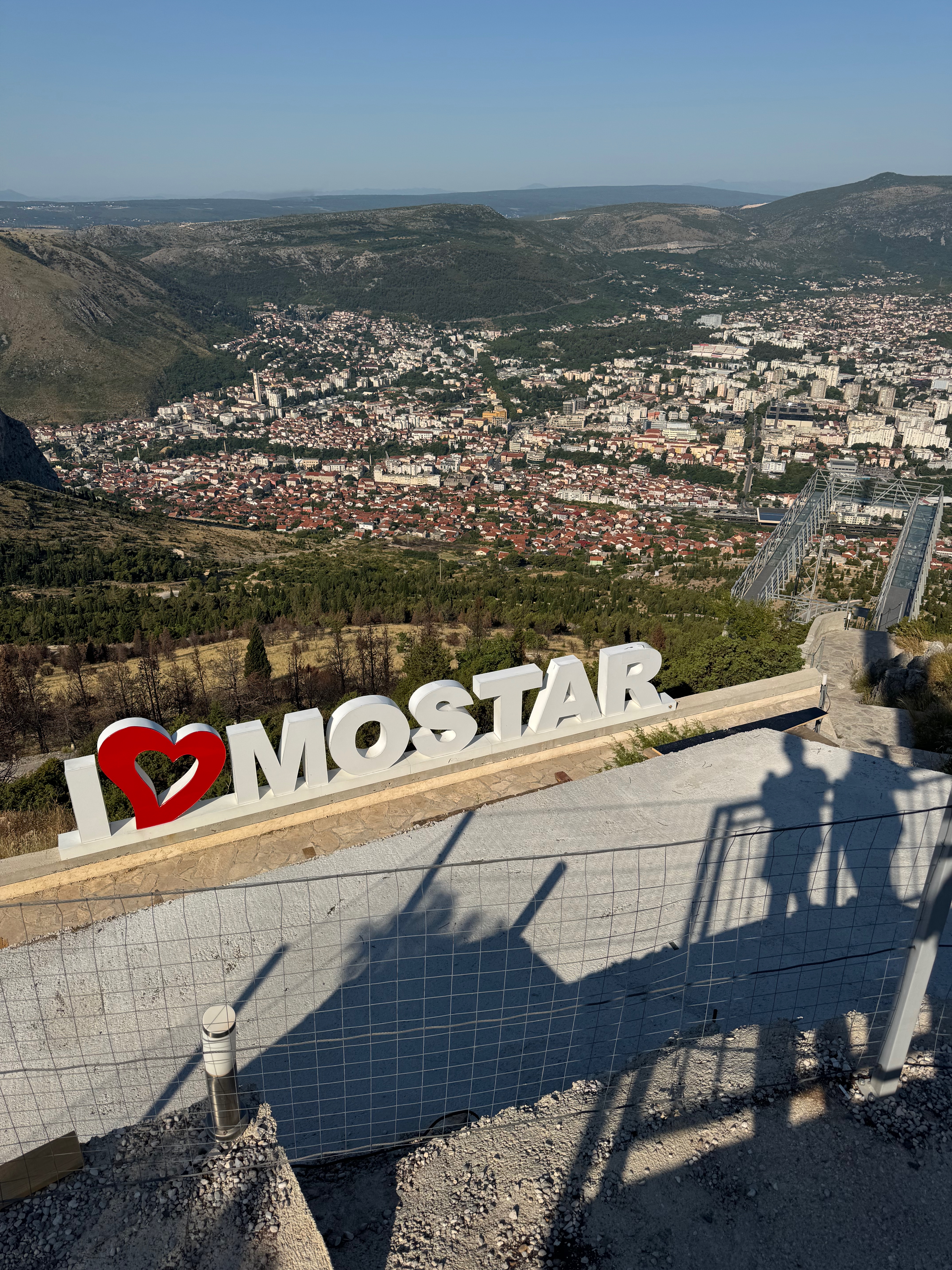 Mostar viewed from Fortica above the valley
