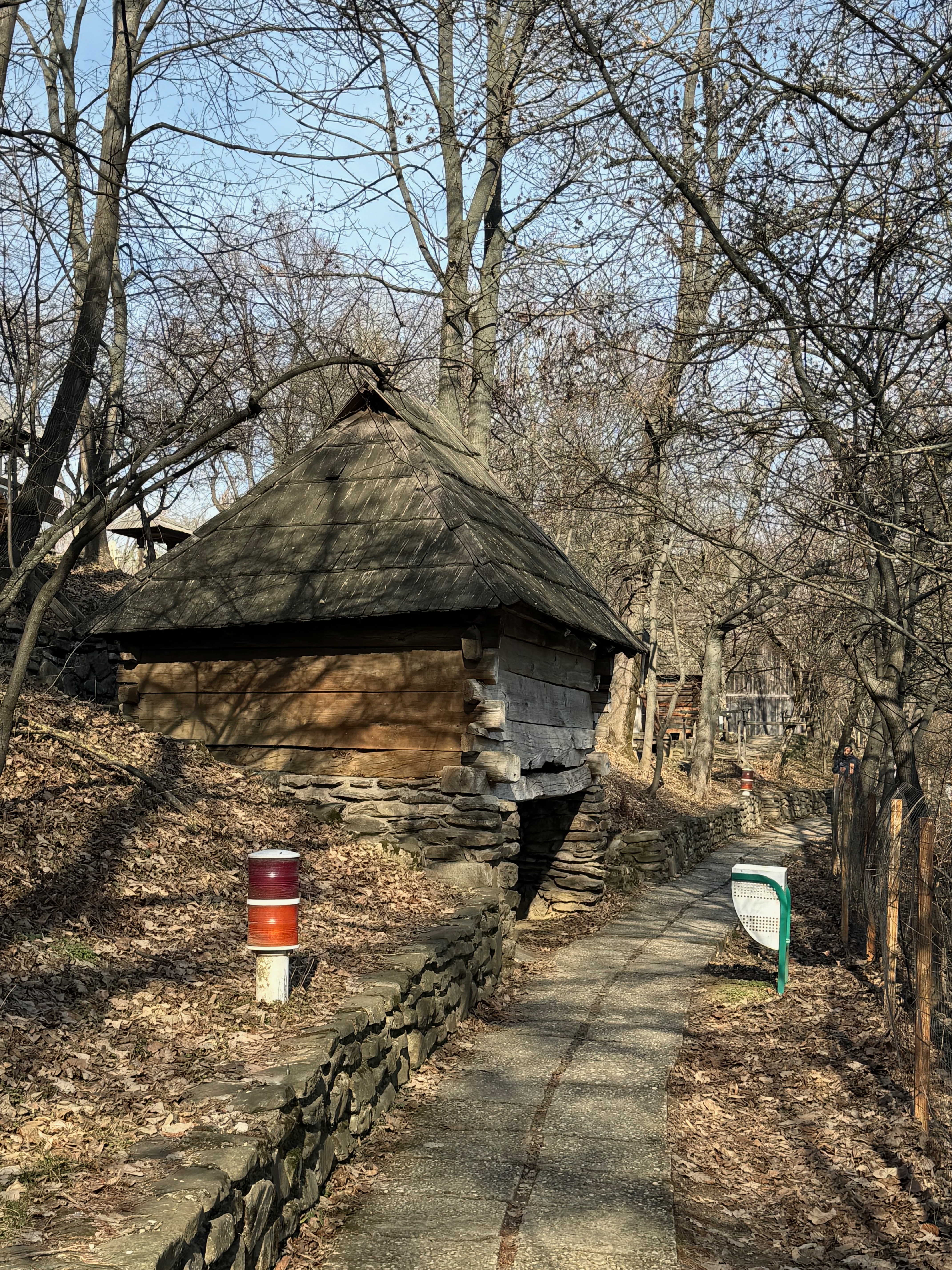A wooden rural house at the Dimitrie Gusti National Village Museum in Bucharest