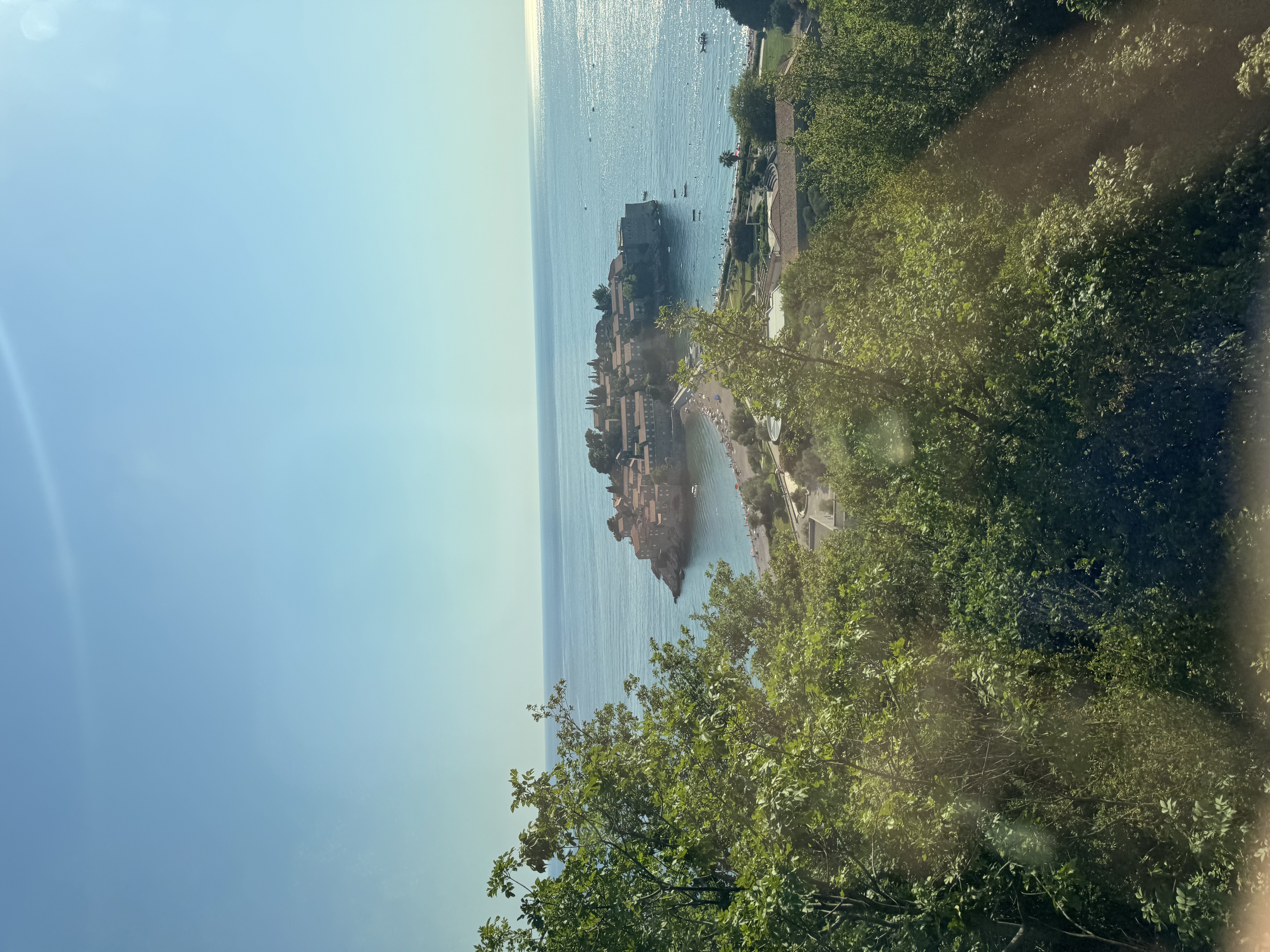 Sveti Stefan seen from the Budva coast road