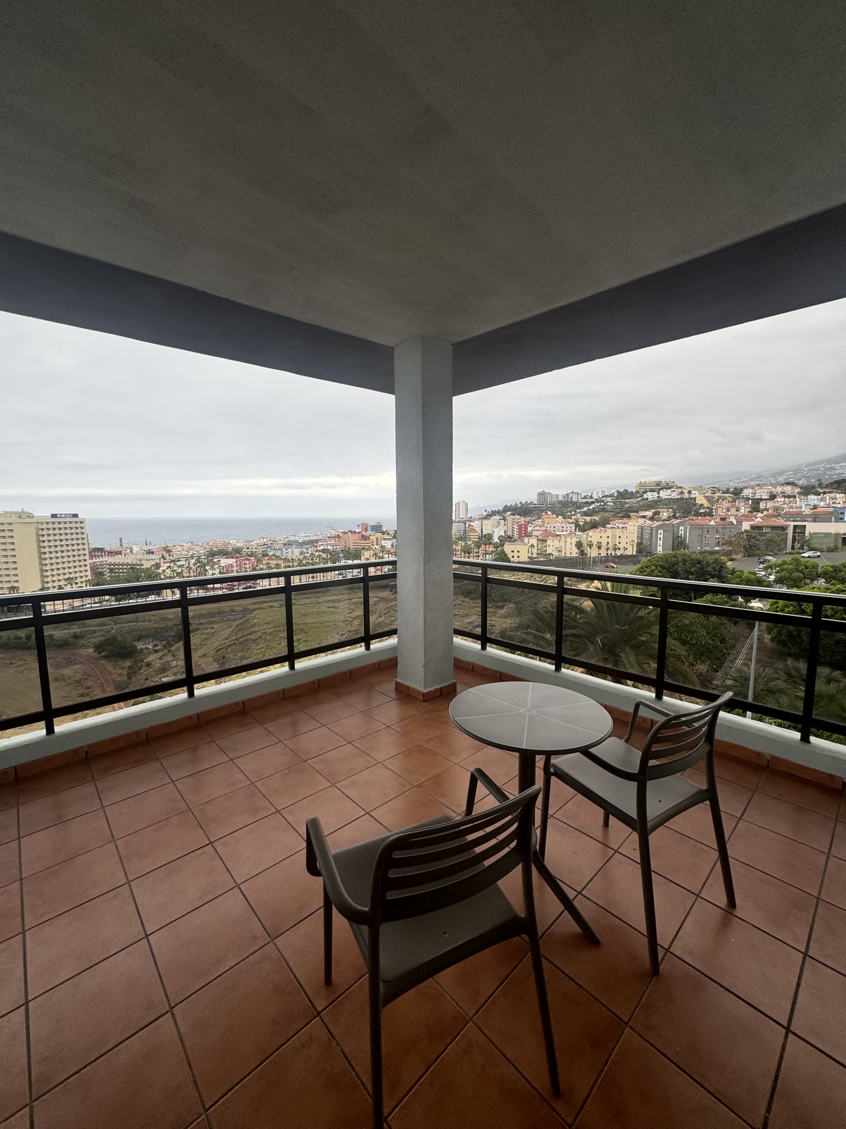 Puerto de la Cruz terrace looking over the north coast of Tenerife