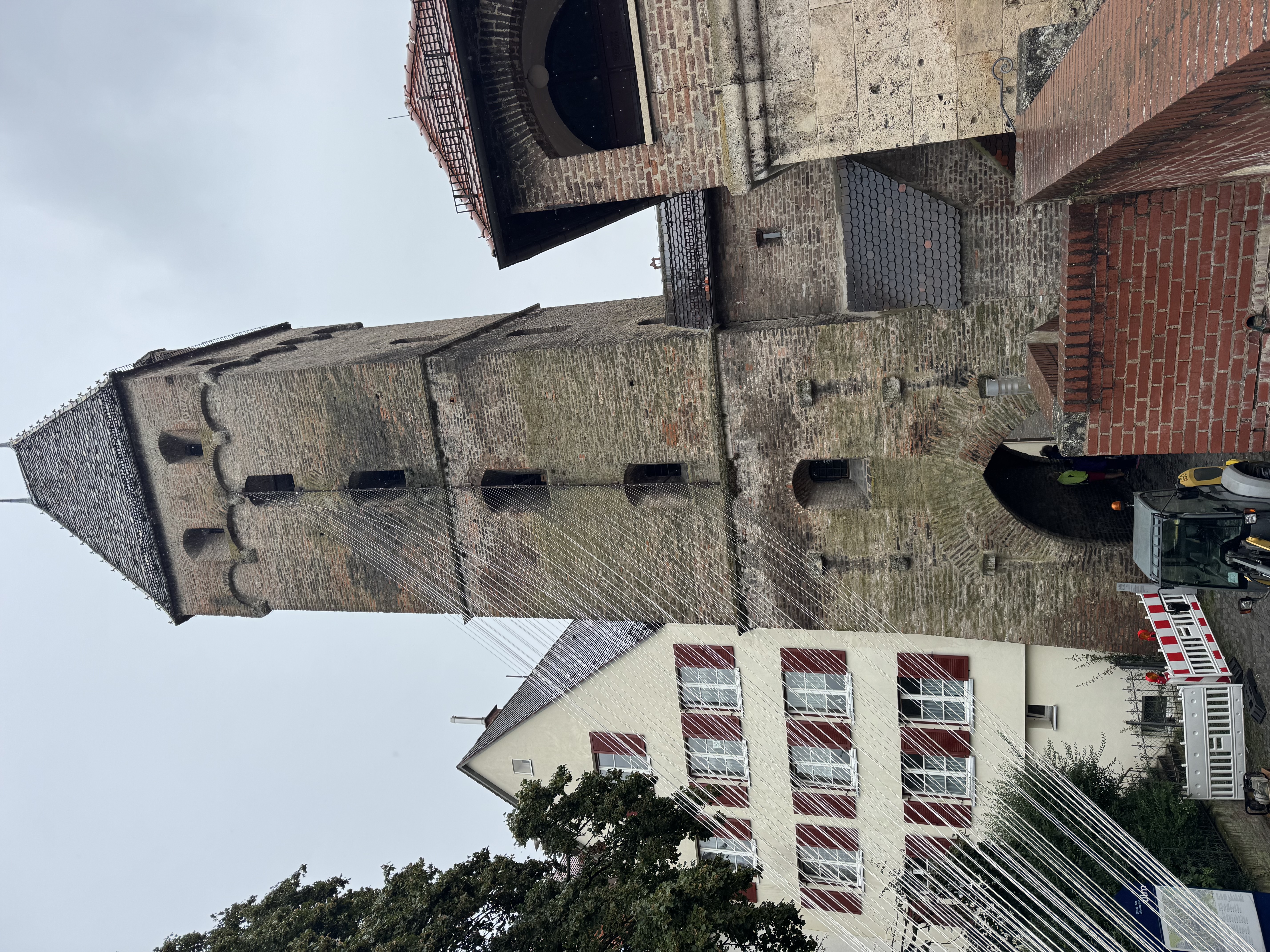 Metzgerturm, the leaning Butchers' Tower on Ulm city wall