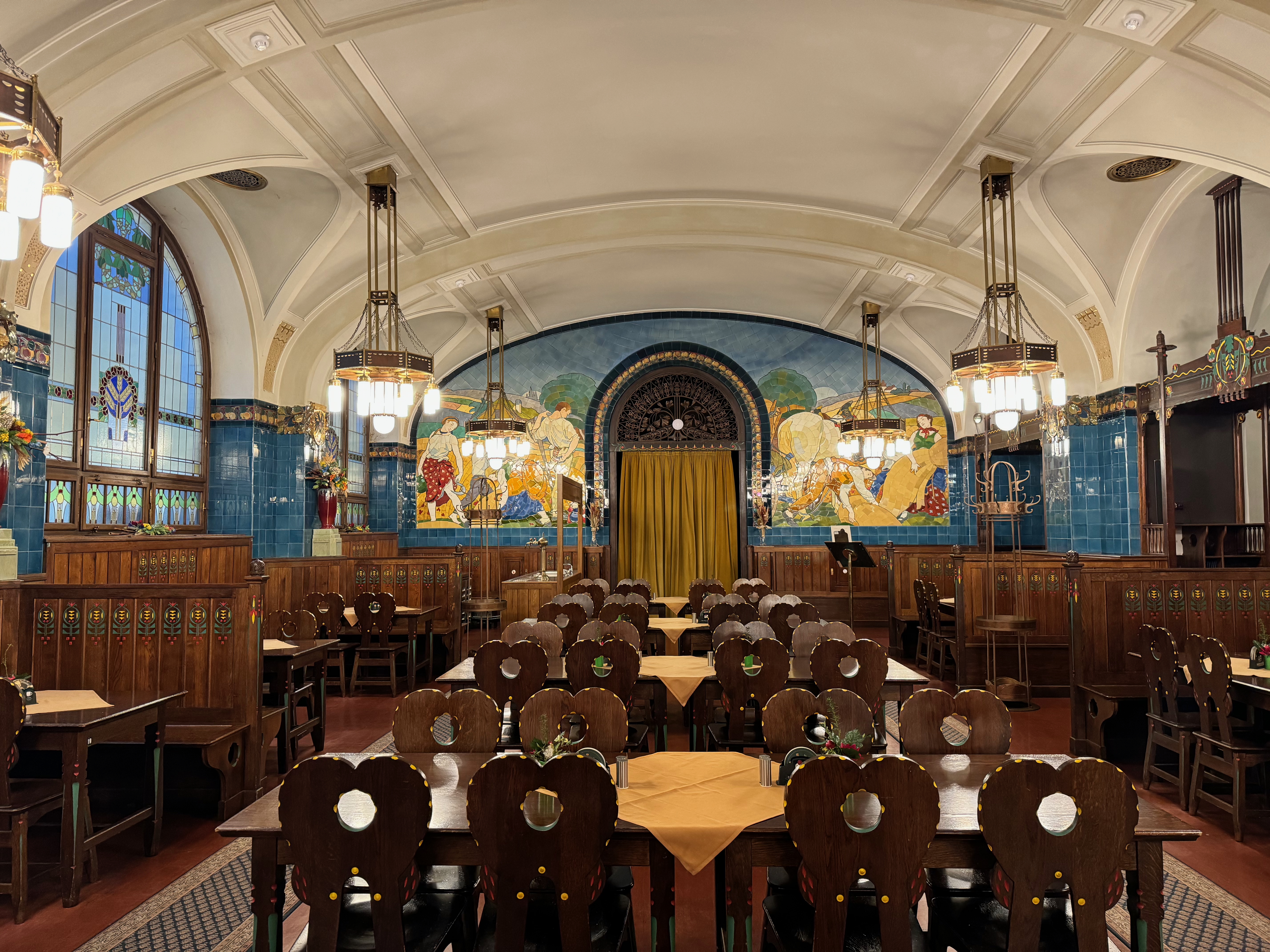 Art Nouveau dining room inside Municipal House in Prague